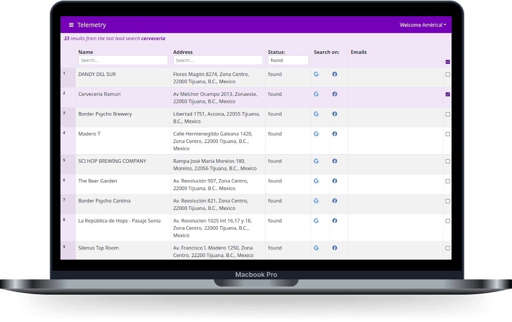 telemetry process leads screenshot